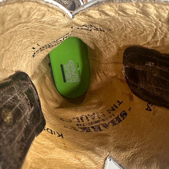 Tin Haul Kids Boys Tan Leather Sharky size 11 Cowboy Boots. - Picture 6 of 10